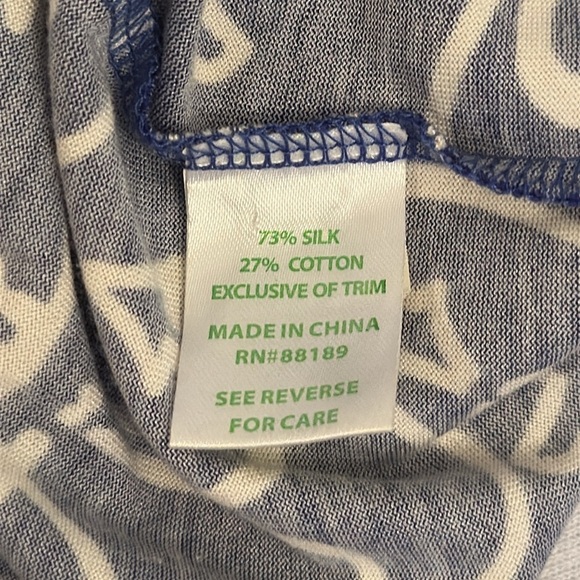 Lilly Pulitzer Blue and Cream Raquel Anchors Away Silk Blend Women Dress Size M - Picture 11 of 13